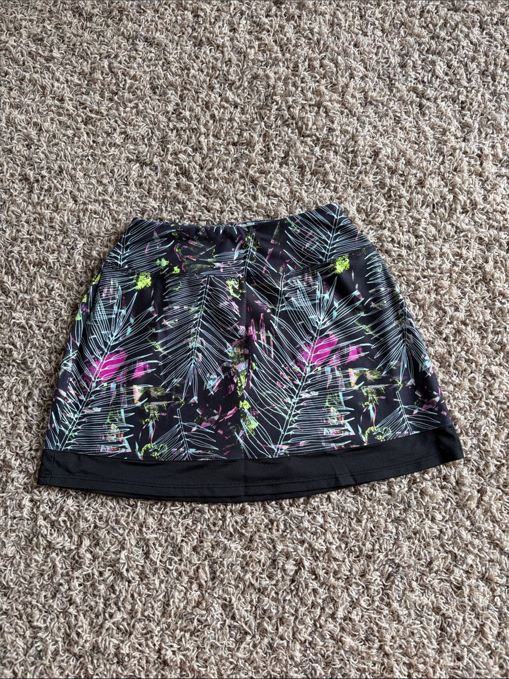 DSG Black Active Skort with Neon Pink and Lime Green Tropical Print